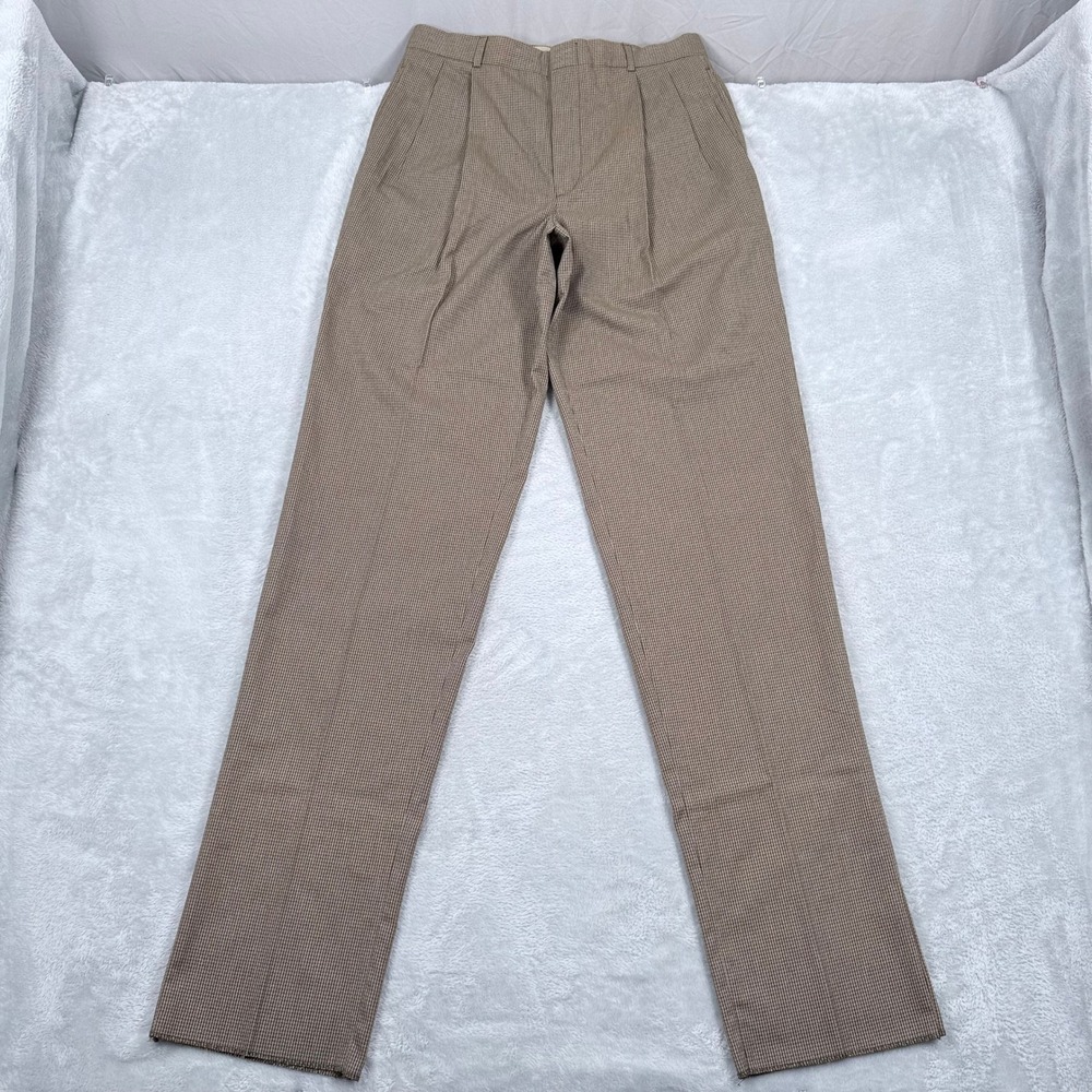 NWT Corbin OTC Off the Cuff Trousers Mens 30x38 Unhemmed Brown Pleated Pants